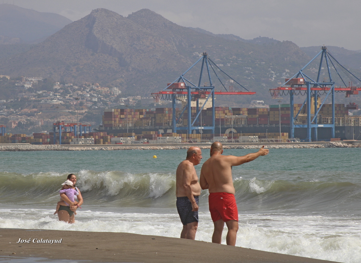 Men and containers
